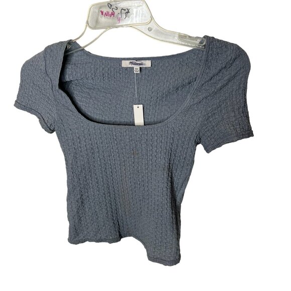 Madewell $50 Popcorn Top in Teapot Blue Size XXS NK788 - Picture 7 of 8